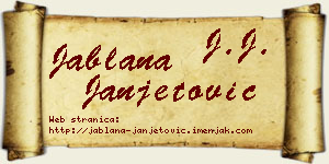 Jablana Janjetović vizit kartica